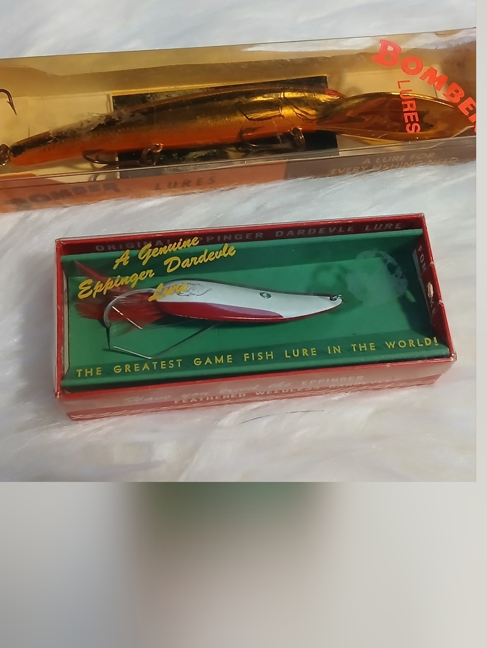 Eppinger Dardevle Fishing Lure - Red & White And Bomber Lure